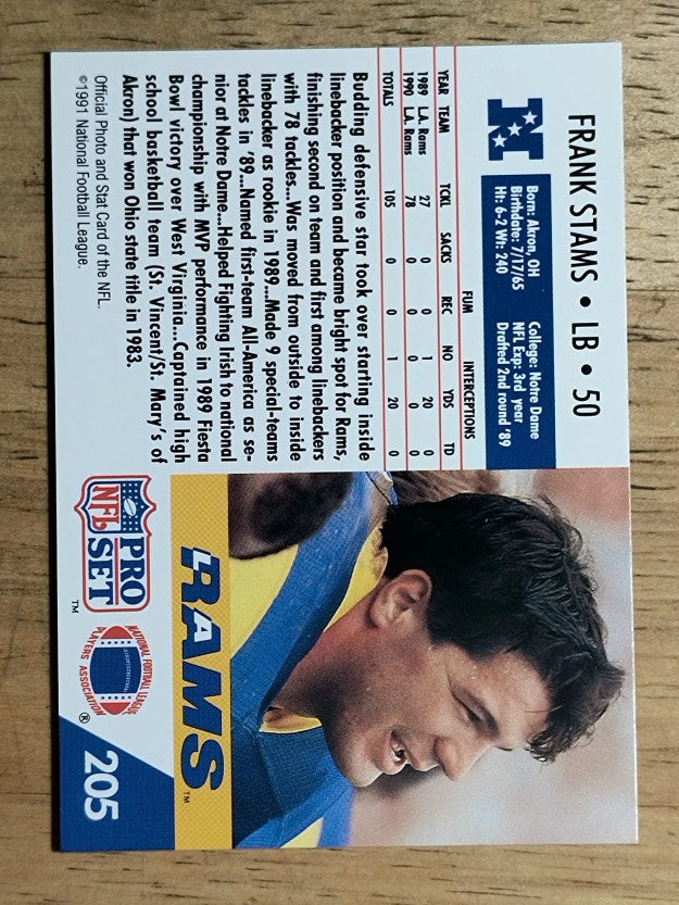 1991 Pro Set #205 Frank Stams