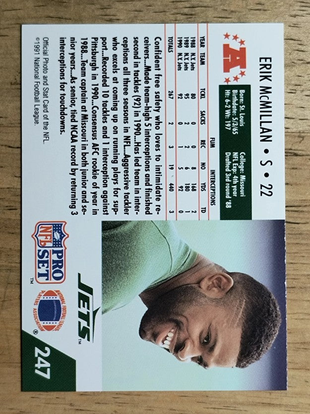 1991 Pro Set #247 Erik McMillan