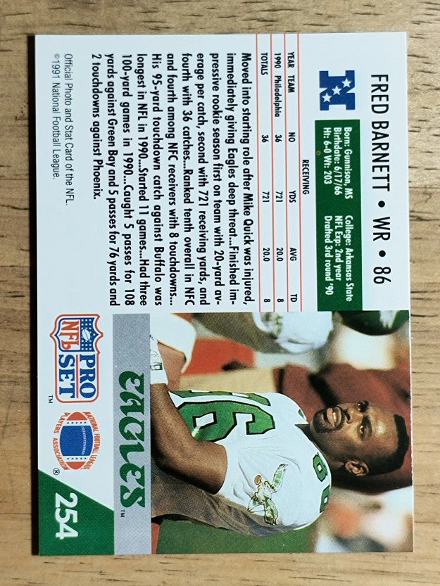 1991 Pro Set #254 Fred Barnett