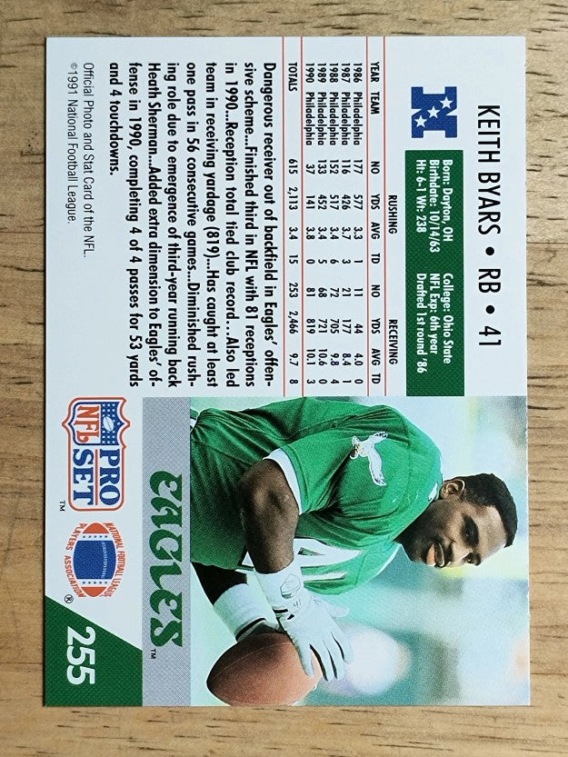 1991 Pro Set #255 Keith Byars