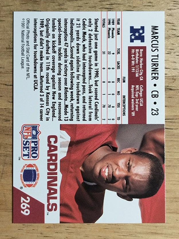 1991 Pro Set #269 Marcus Turner RC