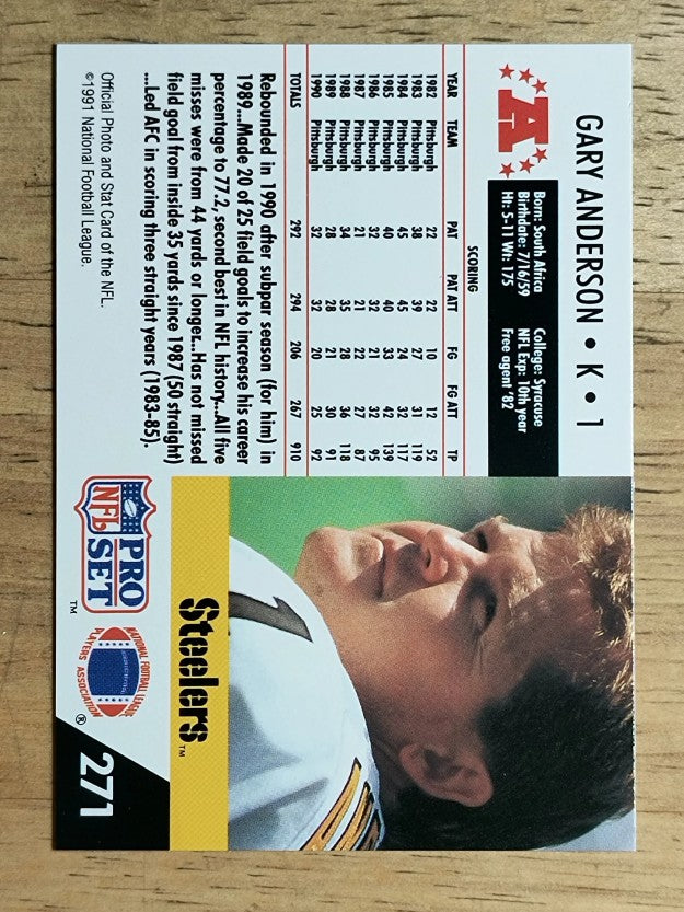 1991 Pro Set #271 Gary Anderson K
