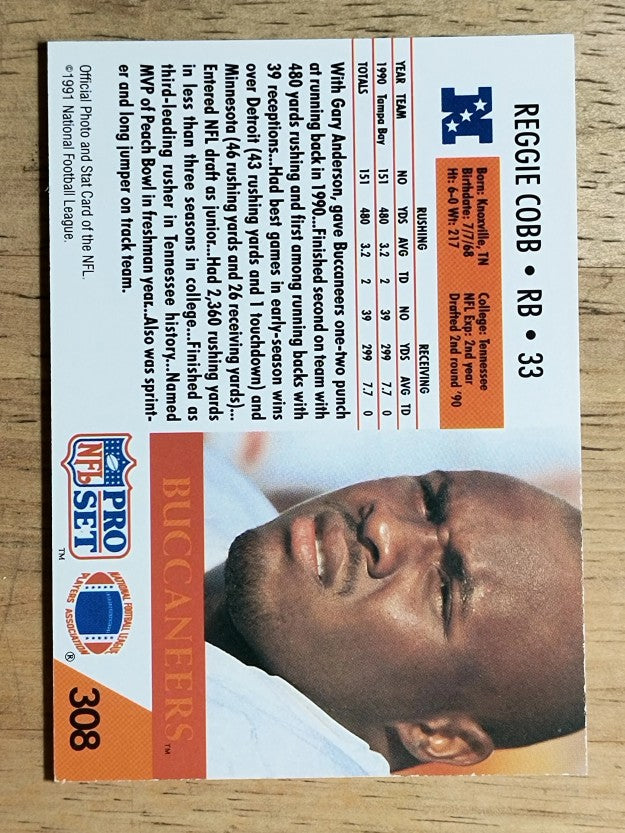 1991 Pro Set #308 Reggie Cobb