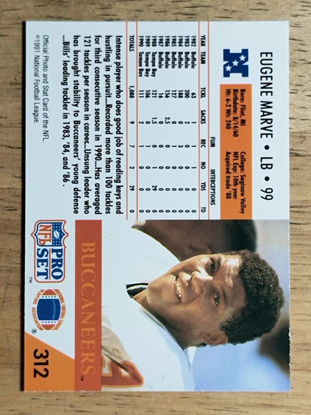 1991 Pro Set #312 Eugene Marve