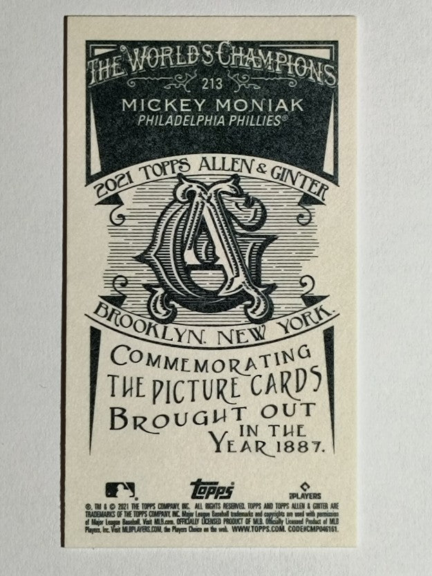 2021 Topps Allen and Ginter Mini A and G Back #213 Mickey Moniak