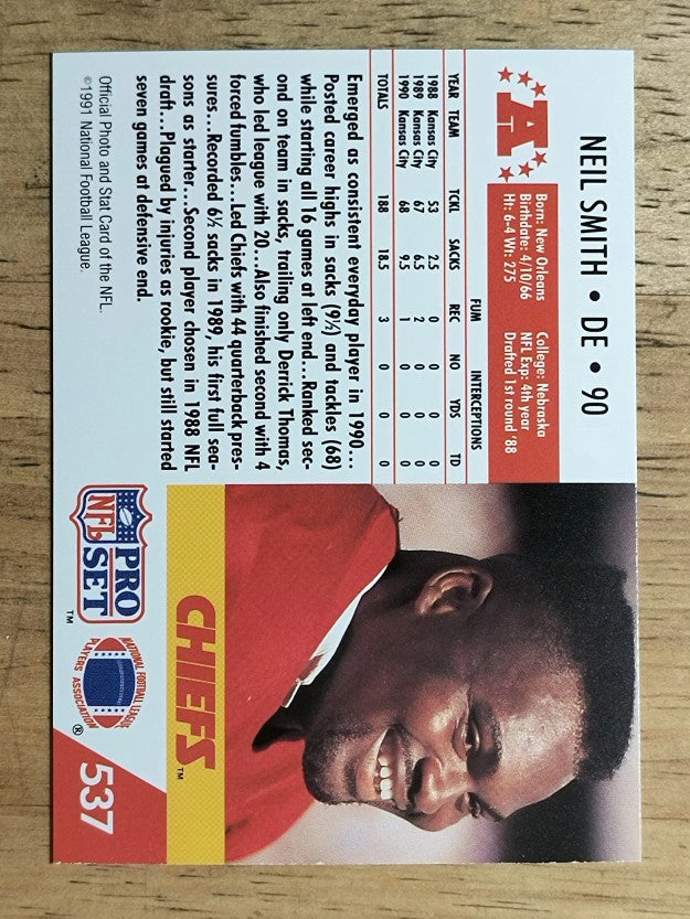 1991 Pro Set #537 Neil Smith