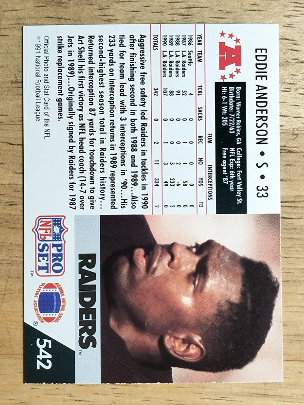 1991 Pro Set #542 Eddie Anderson