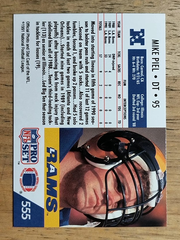 1991 Pro Set #555 Mike Piel