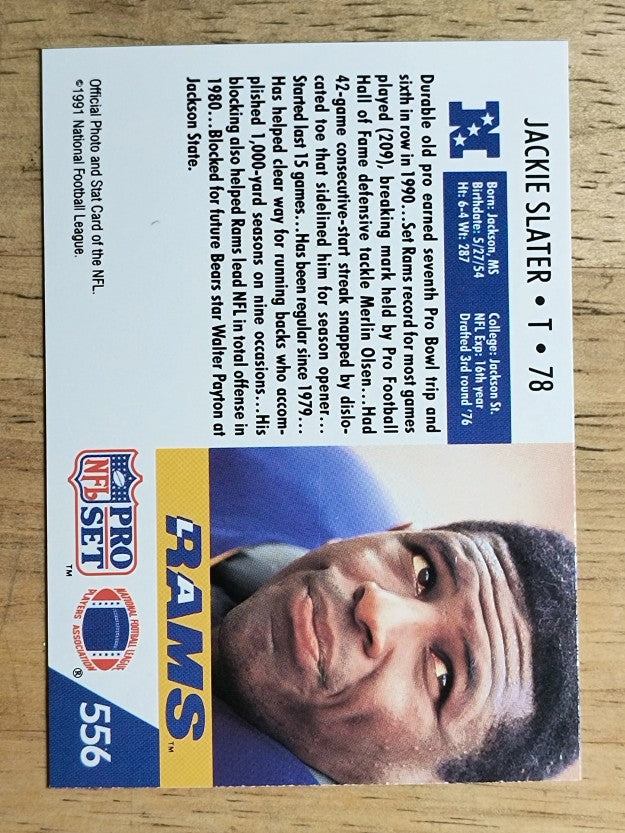 1991 Pro Set #556 Jackie Slater