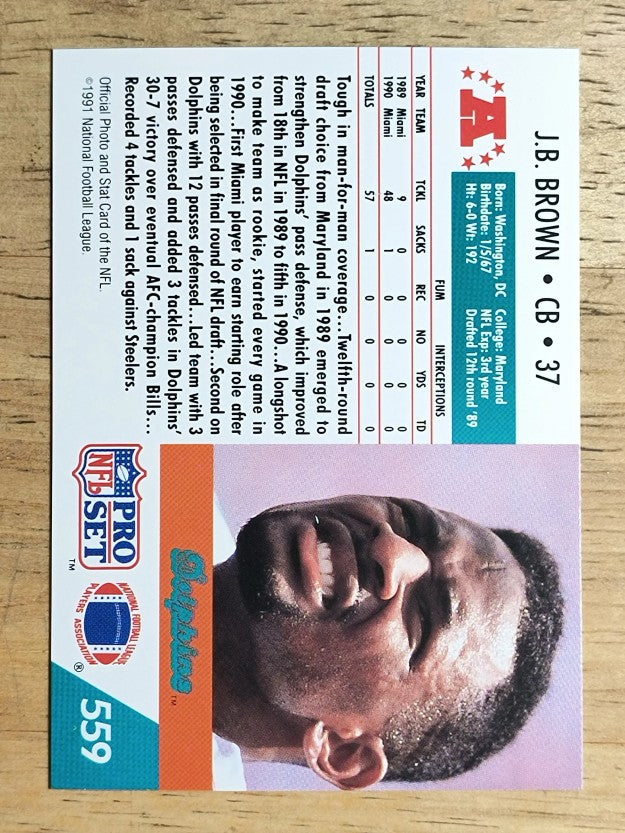 1991 Pro Set #559 J.B. Brown
