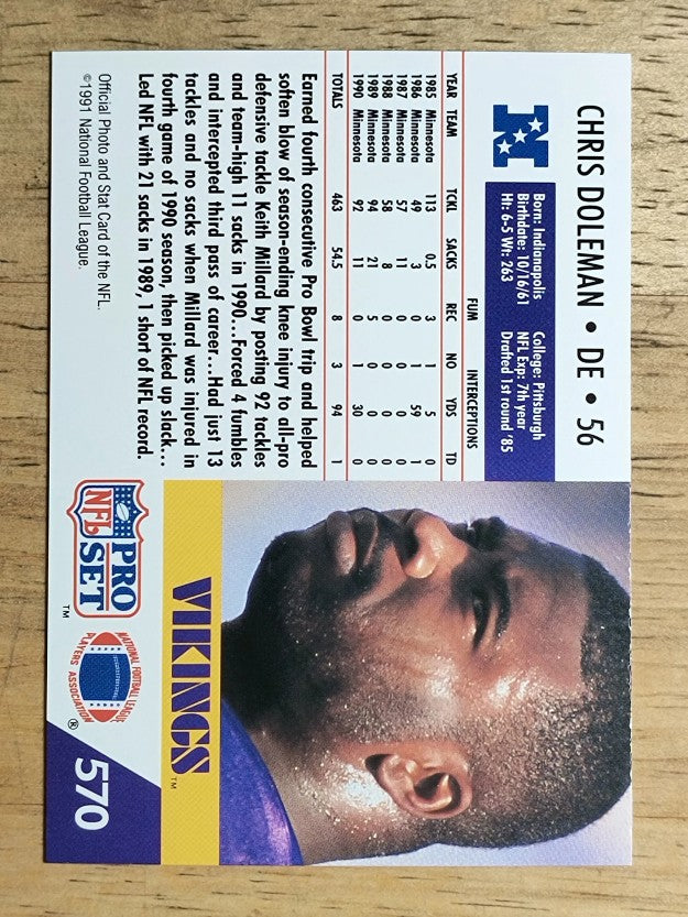 1991 Pro Set #570 Chris Doleman