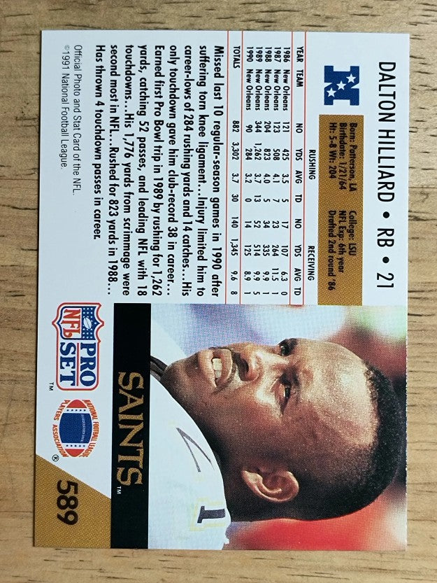 1991 Pro Set #589 Dalton Hilliard