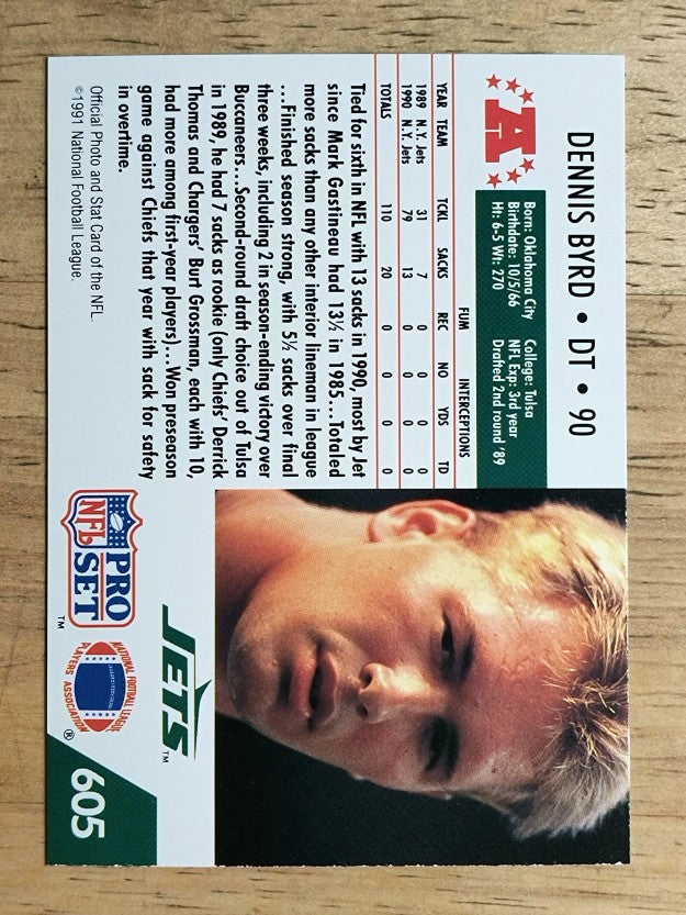 1991 Pro Set #605 Dennis Byrd
