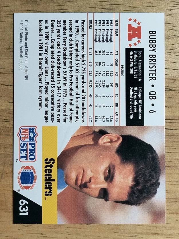 1991 Pro Set #631 Bubby Brister