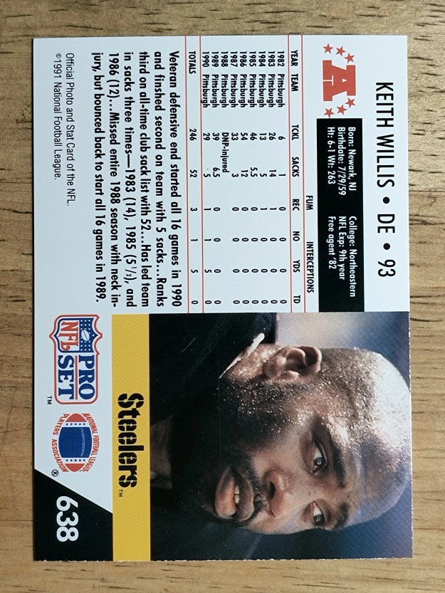 1991 Pro Set #638 Keith Willis