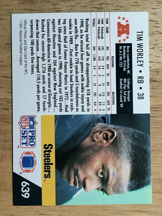 1991 Pro Set #639 Tim Worley