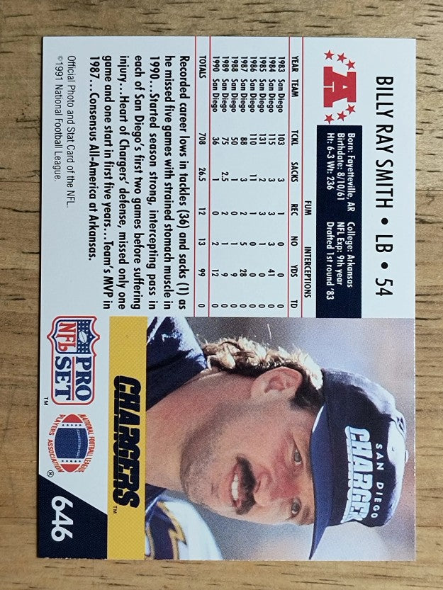 1991 Pro Set #646 Billy Ray Smith