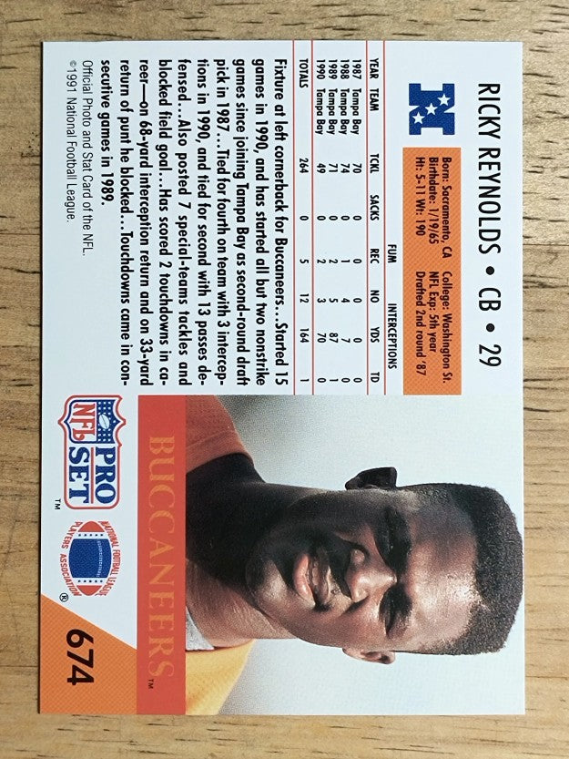 1991 Pro Set #674 Ricky Reynolds