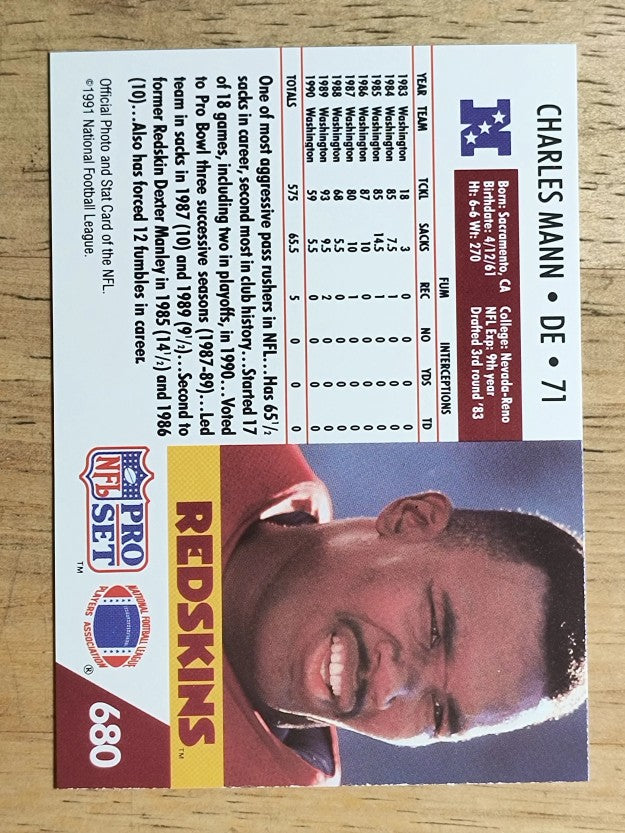 1991 Pro Set #680 Charles Mann