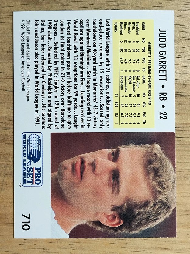 1991 Pro Set #710 Judd Garrett LL RC