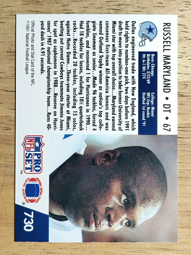 1991 Pro Set #730 Russell Maryland