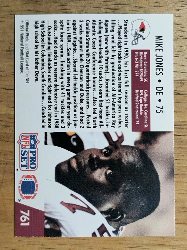1991 Pro Set #761 Mike Jones DE RC