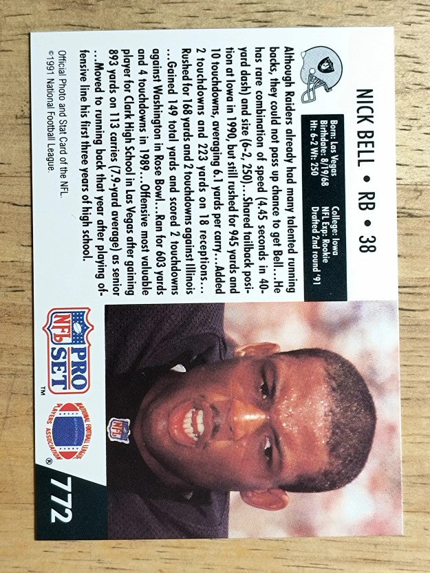 1991 Pro Set #772 Nick Bell RC