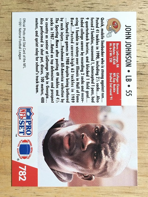 1991 Pro Set #782 John Johnson RC