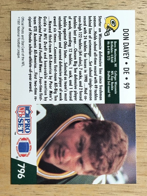 1991 Pro Set #796 Don Davey