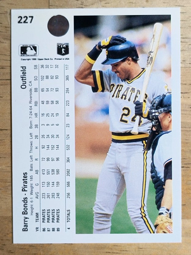1990 Upper Deck #227 Barry Bonds