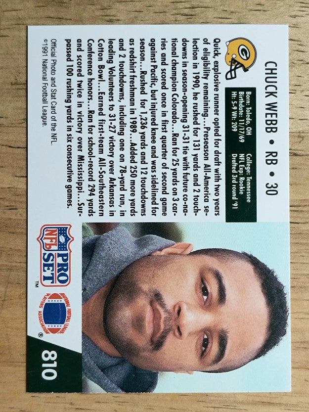 1991 Pro Set #810 Chuck Webb RC