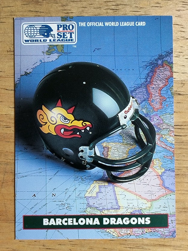 1991 Pro Set WLAF Helmets #1 Barcelona Dragons