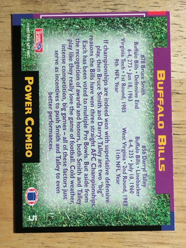 1993 Power Combos #5 Bruce Smith/Darryl Talley