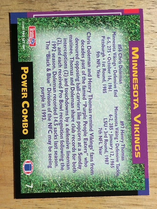 1993 Power Combos #7 Chris Doleman/Henry Thomas