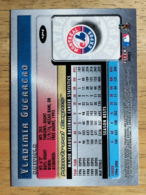 2001 Fleer Futures #44 Vladimir Guerrero