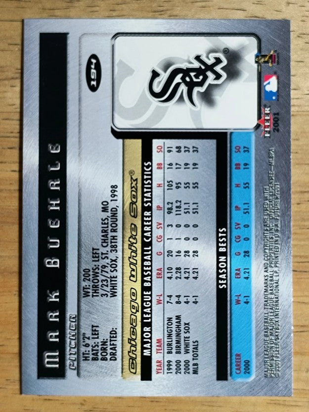 2001 Fleer Futures #194 Mark Buehrle BF
