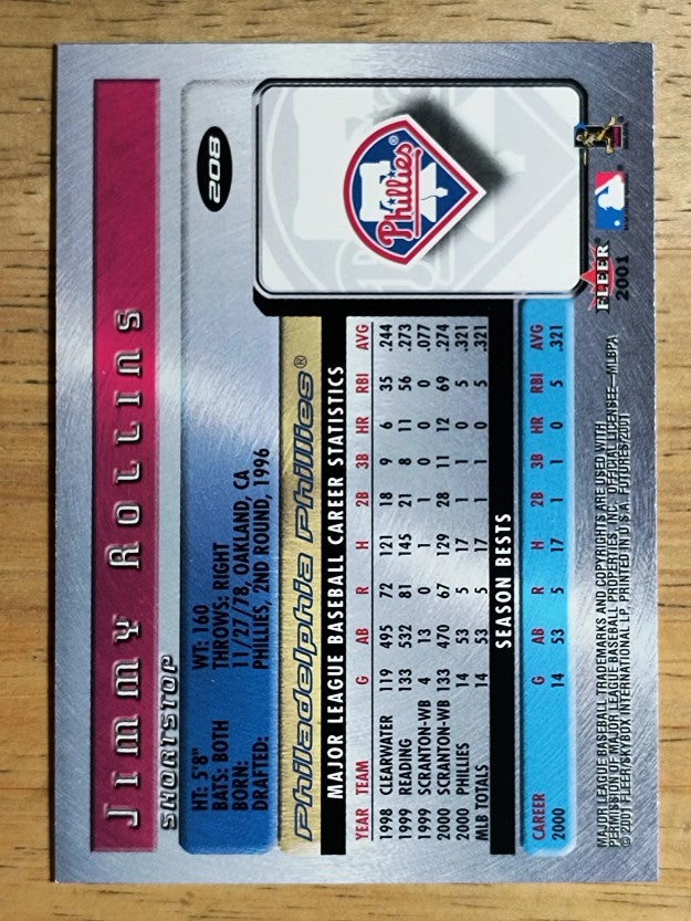 2001 Fleer Futures #208 Jimmy Rollins BF