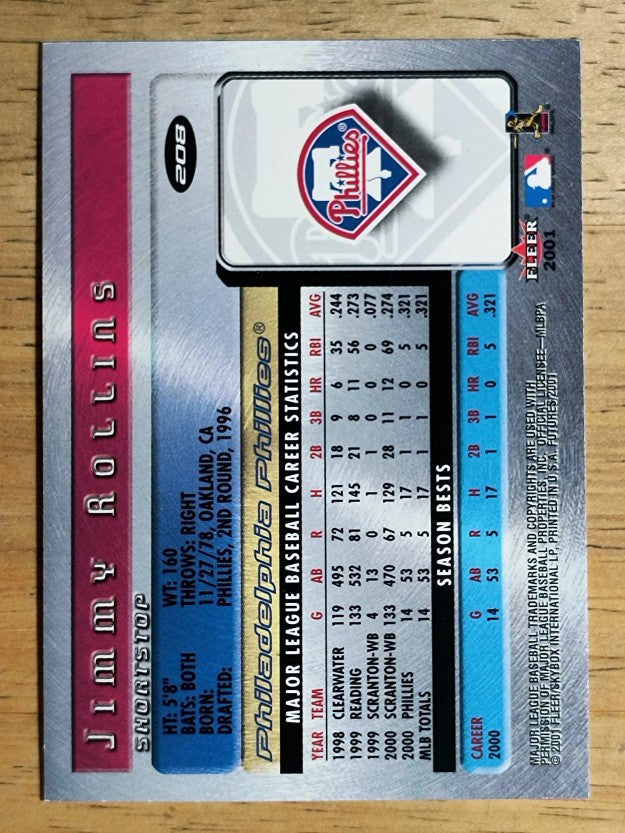 2001 Fleer Futures #208 Jimmy Rollins BF