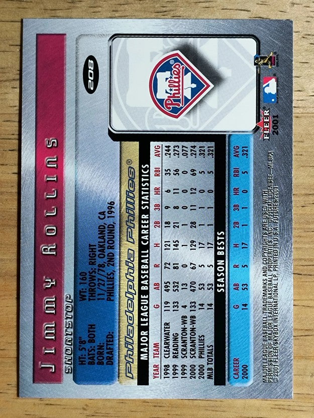 2001 Fleer Futures #208 Jimmy Rollins BF