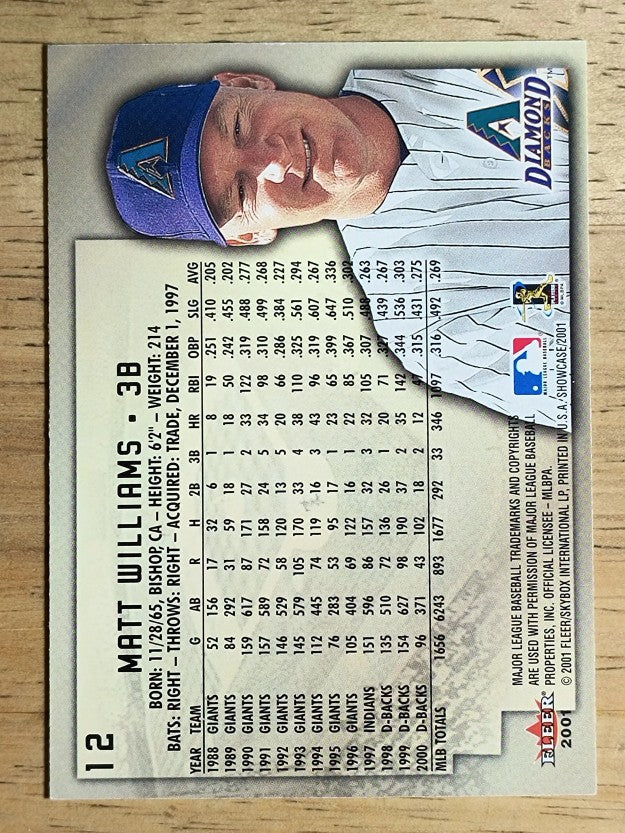 2001 Fleer Showcase #12 Matt Williams