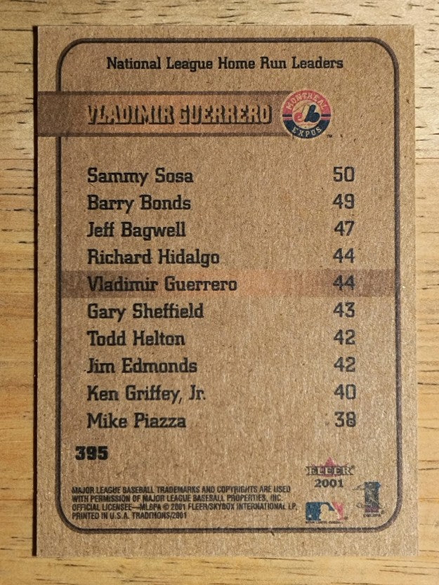 2001 Fleer Tradition #395 Vladimir Guerrero LL