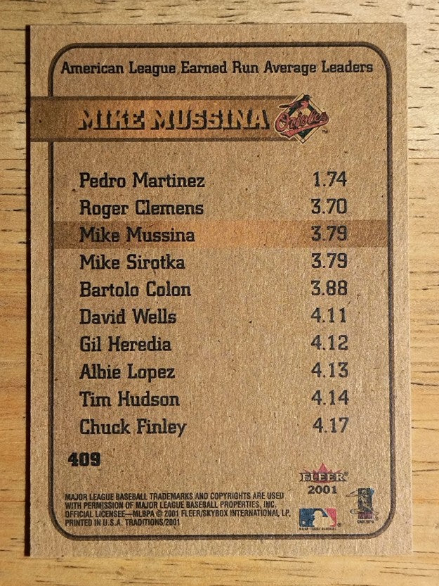 2001 Fleer Tradition #409 Mike Mussina LL