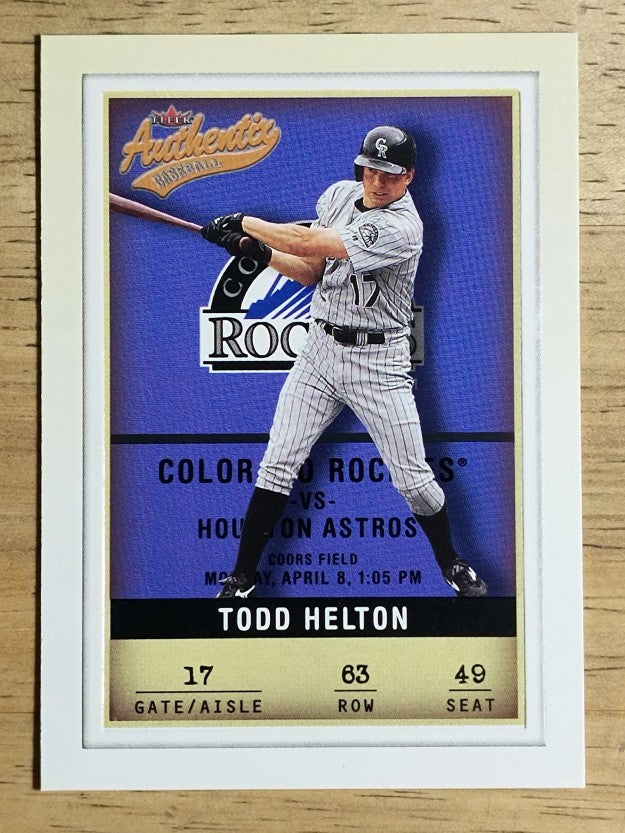 2002 Fleer Authentix #63 Todd Helton