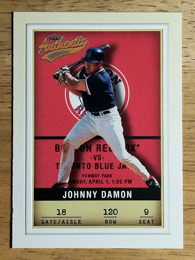 2002 Fleer Authentix #120 Johnny Damon Sox