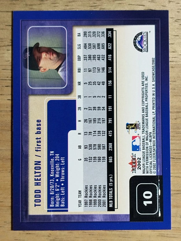 2002 Fleer Showcase #10 Todd Helton