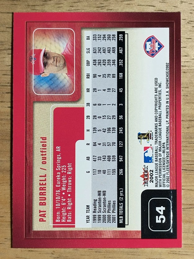 2002 Fleer Showcase #54 Pat Burrell