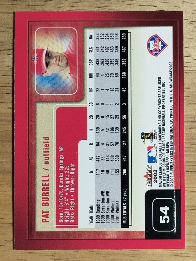 2002 Fleer Showcase #54 Pat Burrell