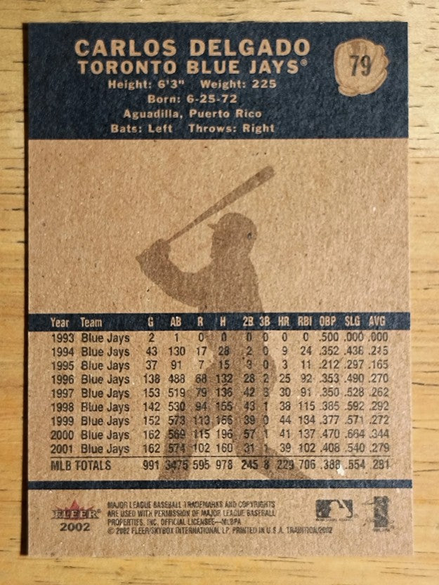 2002 Fleer Tradition #79 Carlos Delgado SP