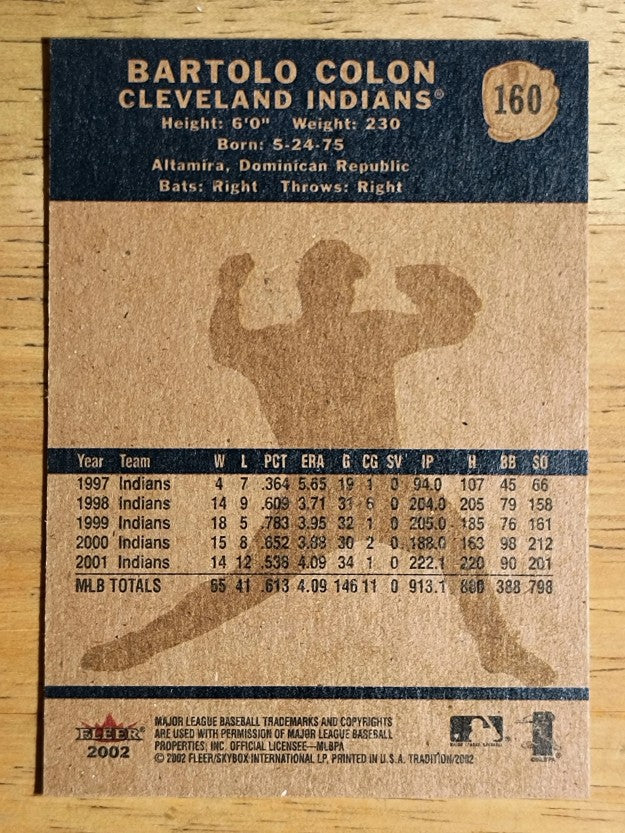 2002 Fleer Tradition #160 Bartolo Colon