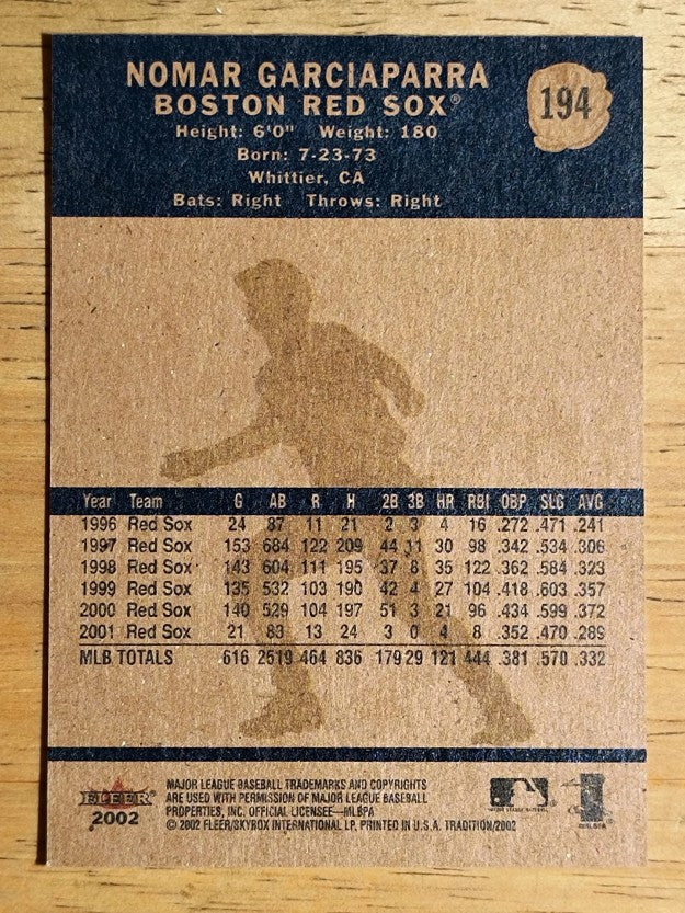 2002 Fleer Tradition #194 Nomar Garciaparra